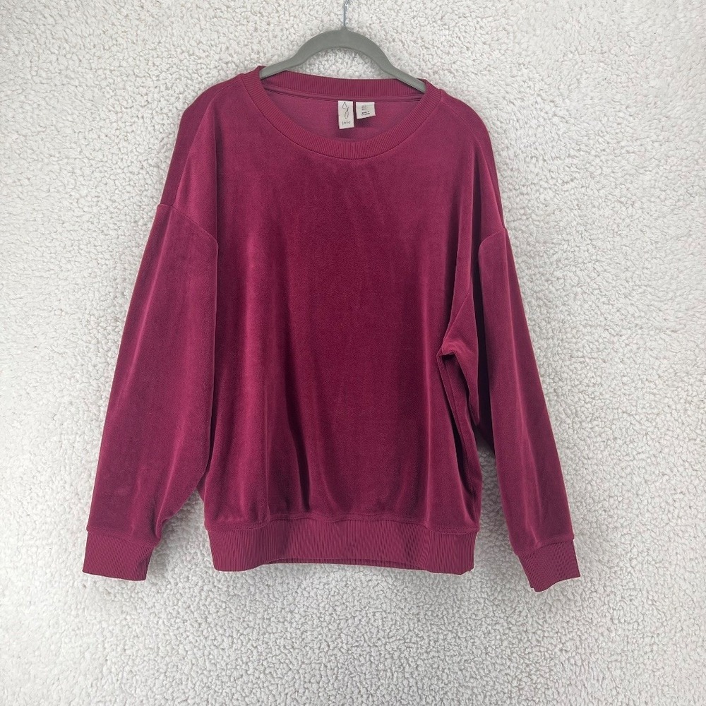 Joie Velour Sweatshirt Oversized Women's Small Burgundy Crewneck Pullover Soft